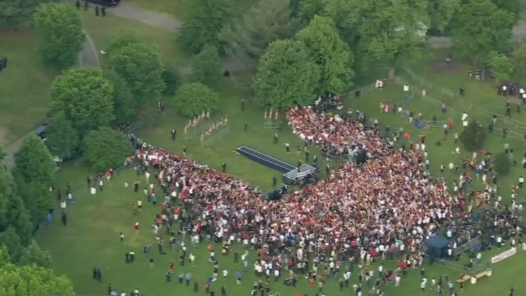 Trump Yells At Hundreds Of Out-Of-State Cultists Standing In Empty Field During Bronx Rally